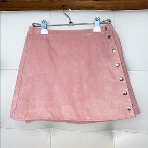 Pink Suede Mini Skirt